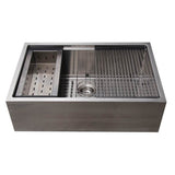Bailey 33'' Stainless Steel Sngle Bowl Apron Front Sink w/Ledge