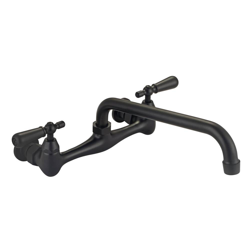 Barclay - Dollie Wall Mount,Lever Handle 10'' Spout w/ceramic Disc, MB - Matte Black