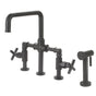 Barclay - Highland Kitchen Bridge Faucet w/Cross handles, 8''Centers,ORB - Oil Rubbed Bronze