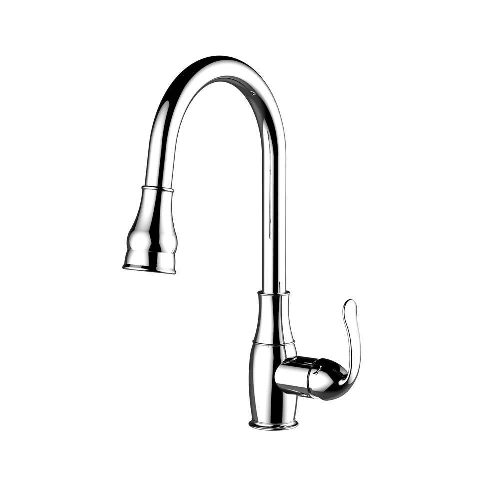 Barclay - Caryl Kitchen Faucet,Pull-Out Spray, Metal Lever Handles, CP - Polished Chrome