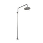 Barclay - Outdoor Shower Wall Mount 8'' Riser 17'',Brushed Stainless - Brushed Stainless