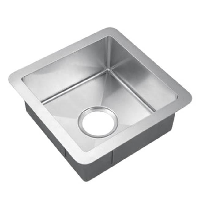 Rena 15'' GOLD SS Square Sink w/GOLD Wiregrid & Strainer