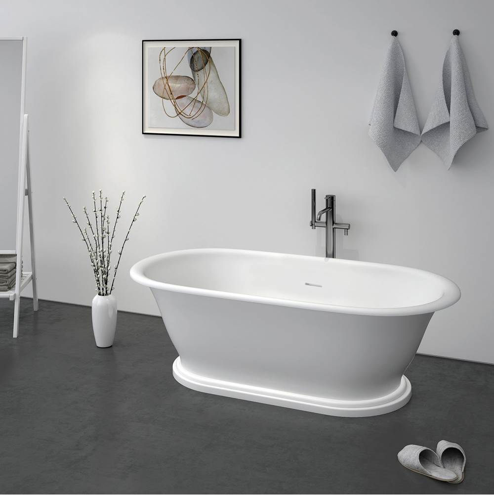 Wingate 59'' BARstone Freestanding Tub w/Integrated base,Matte WH