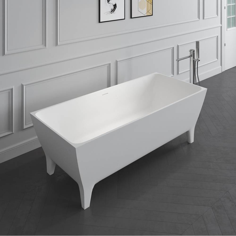 Timon  67'' BARstone Freestanding Tub, White Matte