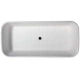 Tristan 71'' BARstone Freestanding Tub, White Matte