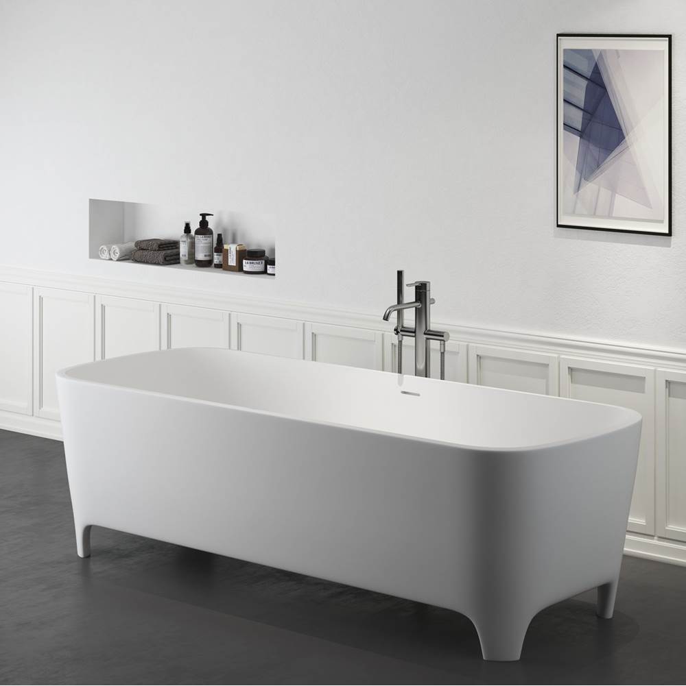 Tristan 71'' BARstone Freestanding Tub, White Matte