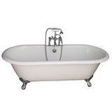 Barclay - Tub Kit 67'' CI Dbl Roll Top Filler, Supplies, Drain-Chrome - Polished Chrome