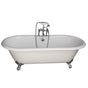 Barclay - Tub Kit 67'' CI Dbl Roll Top Filler, Supplies, Drain-Chrome - Polished Chrome