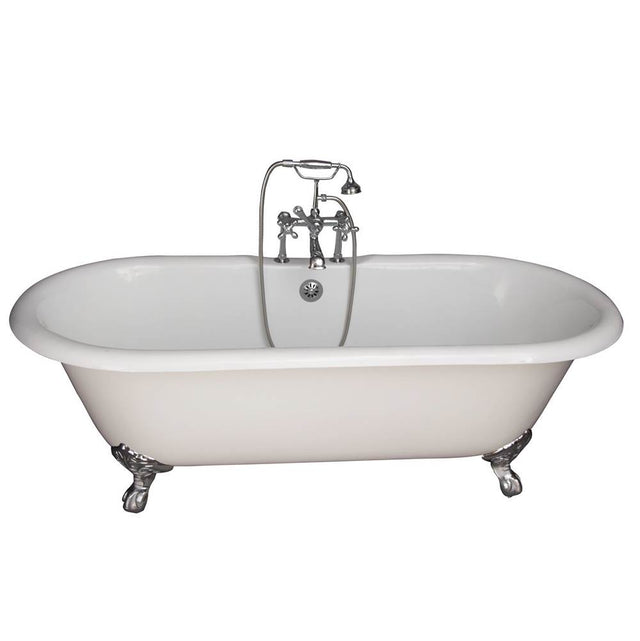 Barclay - Tub Kit 67'' CI Dbl Roll Top Filler, Supplies, Drain-Chrome - Polished Chrome