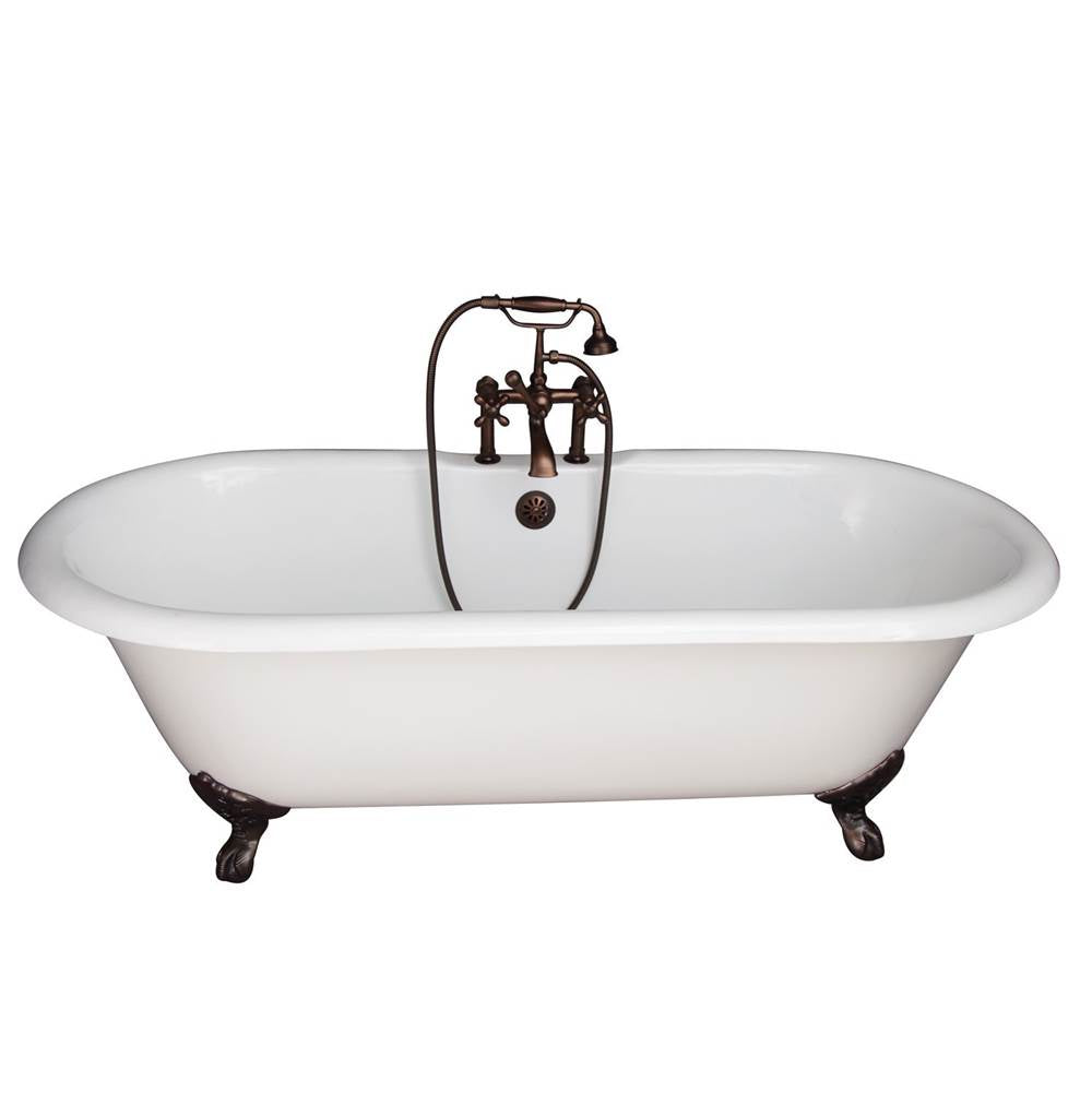 Barclay - Tub Kit 67'' CI Dbl Roll Top Filler, Supplies, Drain-ORB - Oil Rubbed Bronze