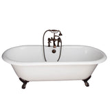 Barclay - Tub Kit 67'' CI Dbl Roll Top Filler, Supplies, Drain-ORB - Oil Rubbed Bronze