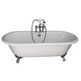 Barclay - Tub Kit 67'' CI Dbl Roll Top Filler, Supplies, Drain-PN - Polished Nickel
