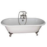 Barclay - Tub Kit 67'' CI Dbl Roll Top Filler, Supplies, Drain-PN - Polished Nickel