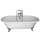 Barclay - Tub Kit 67'' CI Dbl Roll Top Filler, Supplies, Drain-BrNkl