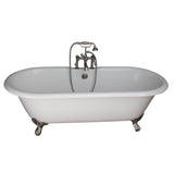Barclay - Tub Kit 67'' CI Dbl Roll Top Filler, Supplies, Drain-BrNkl