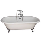 Barclay - Tub Kit 61''CI,Dbl Roll Top, Filler,Supplies,Drain-CP - Polished Chrome