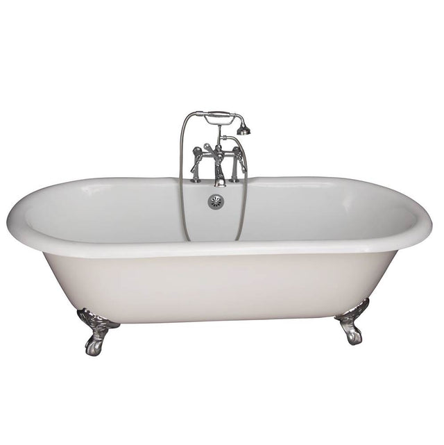 Barclay - Tub Kit 61''CI,Dbl Roll Top, Filler,Supplies,Drain-CP - Polished Chrome