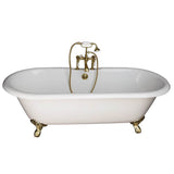 Barclay - Tub Kit 61'' CI,Dbl Roll Top, Filler,Supplies,Drain-PB - Polished Brass