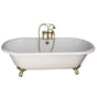 Barclay - Tub Kit 61'' CI,Dbl Roll Top, Filler,Supplies,Drain-PB - Polished Brass