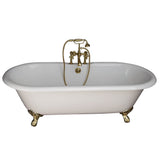 Barclay - Tub Kit 61'' CI,Dbl Roll Top, Filler,Supplies,Drain-PB - Polished Brass