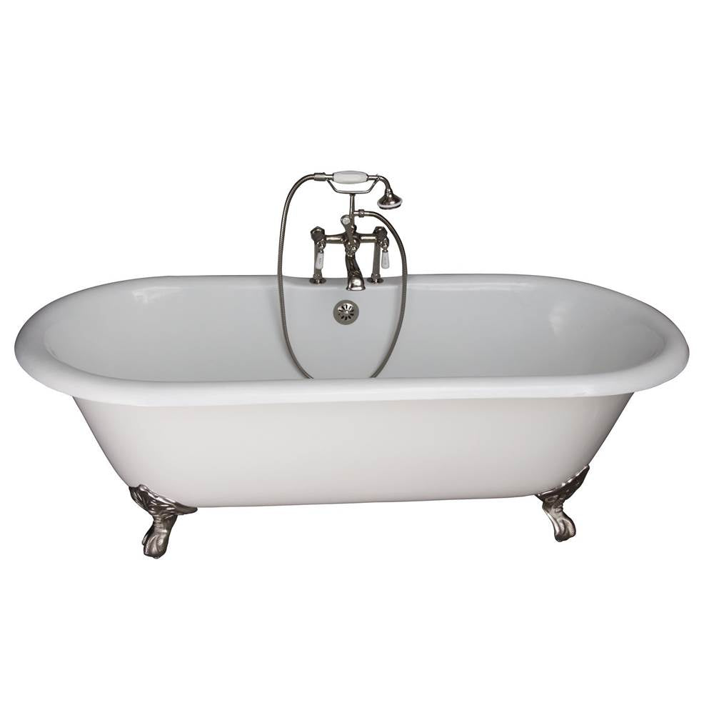 Barclay - Tub Kit 61'' CI,Dbl Roll Top, Filler,Supplies,Drain-PN - Polished Nickel