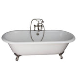 Barclay - Tub Kit 61'' CI,Dbl Roll Top, Filler,Supplies,Drain-PN - Polished Nickel