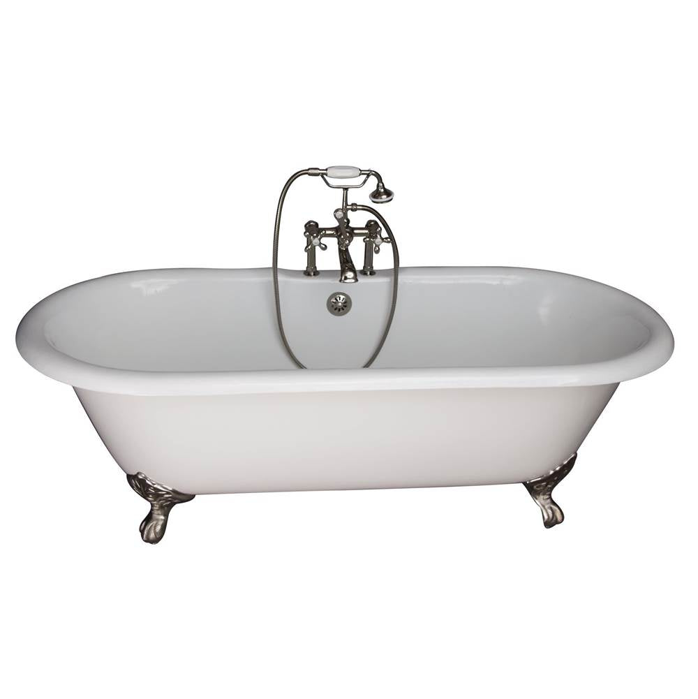 Barclay - Tub Kit 61'' CI,Dbl Roll Top, Filler,Supplies,Drain-PN - Polished Nickel