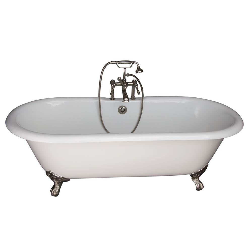 Barclay - Tub Kit 61'' CI,Dbl Roll Top, Filler,Supplies,Drain-PN - Polished Nickel