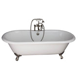 Barclay - Tub Kit 61'' CI,Dbl Roll Top, Filler,Supplies,Drain-PN - Polished Nickel