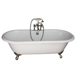 Barclay - Tub Kit 61'' CI,Dbl Roll Top, Filler,Supplies,Drain-PN - Polished Nickel