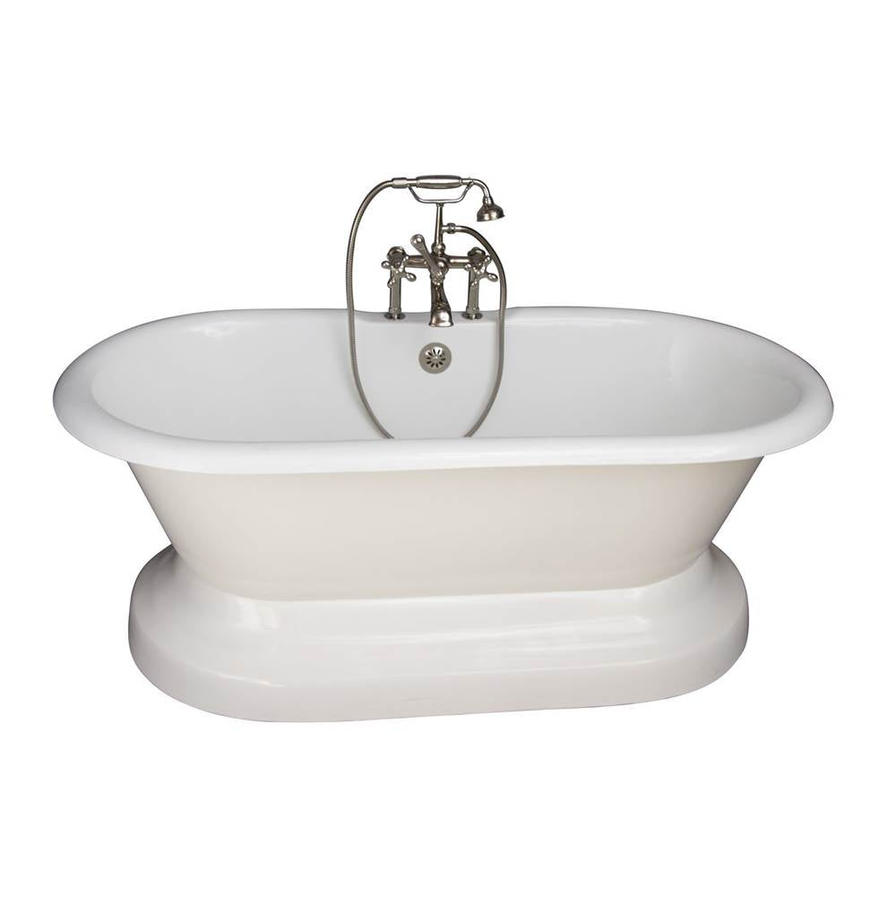 Barclay - Tub Kit 61''CI,Dbl Roll Top w/ Base,Filler,Supplies,Drain-PN - Polished Nickel