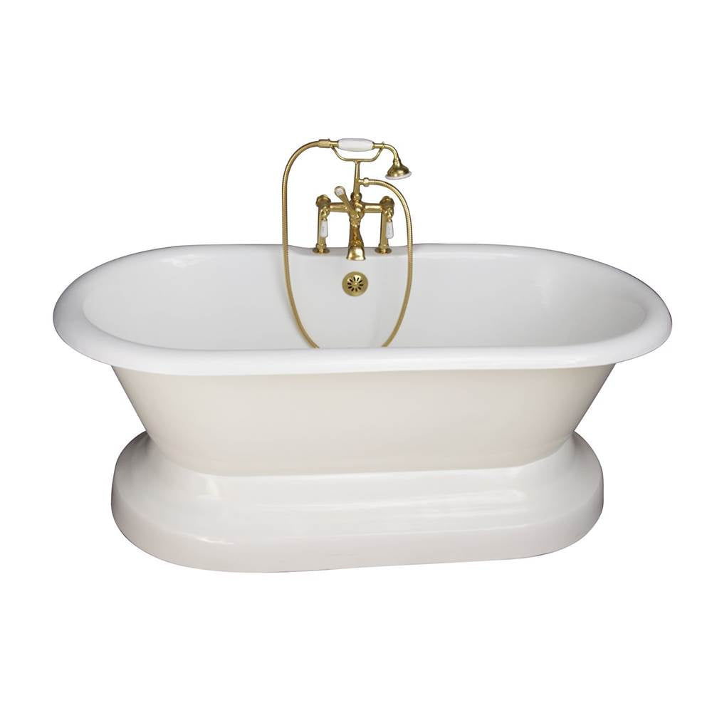 Barclay - Tub Kit 67'' CI Dbl Roll Top Base,Filler,Supplies,Drain-PB - Polished Brass