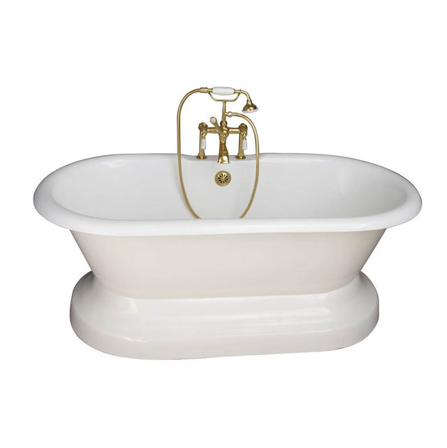 Barclay - Tub Kit 67'' CI Dbl Roll Top Base,Filler,Supplies,Drain-PB - Polished Brass