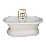 Barclay - Tub Kit 67'' CI Dbl Roll Top Base,Filler,Supplies,Drain-PB - Polished Brass