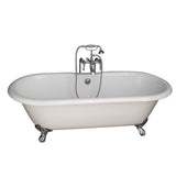Barclay - Tub Kit 67'' CI Dbl Roll Top Filler, Supplies, Drain-Chrome - Polished Chrome