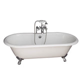 Barclay - Tub Kit 67'' CI Dbl Roll Top Filler, Supplies, Drain-Chrome - Polished Chrome