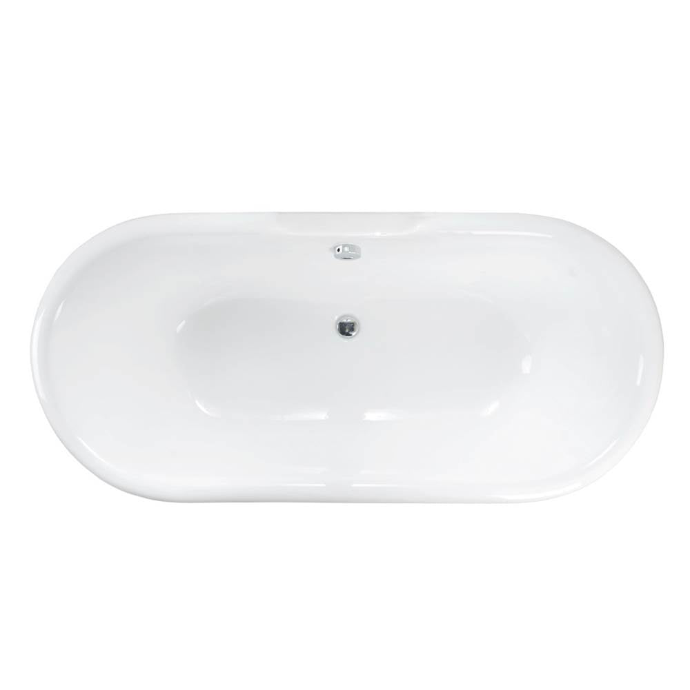 Tub Kit 67'' CI Dbl Roll Top Filler, Supplies, Drain-Chrome