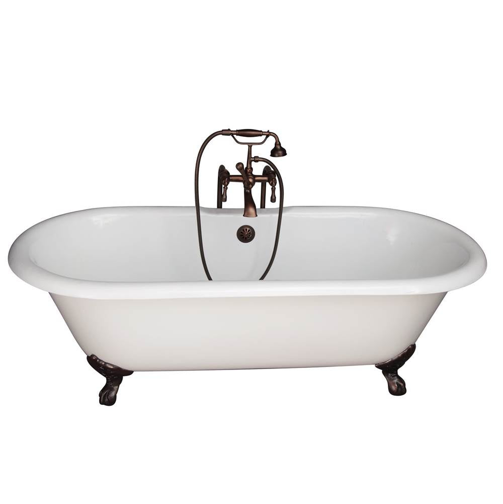 Barclay - Tub Kit 67'' CI Dbl Roll Top Filler, Supplies, Drain-ORB - Oil Rubbed Bronze