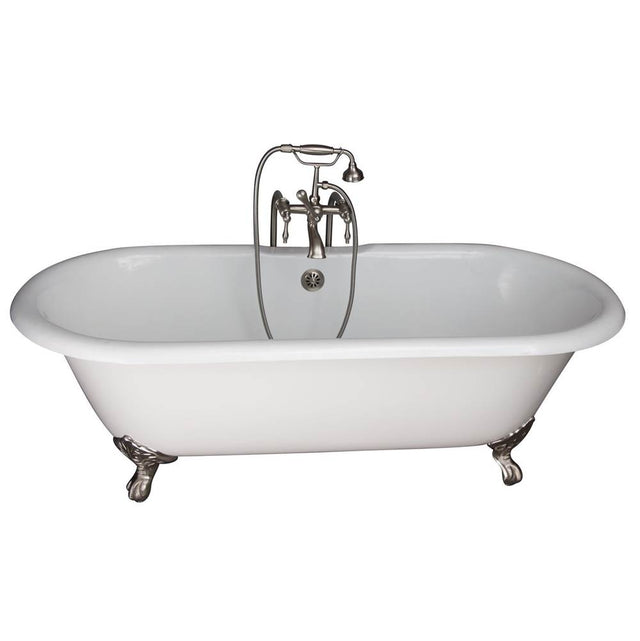 Barclay - Tub Kit 67'' CI Dbl Roll Top Filler, Supplies, Drain-BrNkl