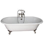 Barclay - Tub Kit 67'' CI Dbl Roll Top Filler, Supplies, Drain-BrNkl