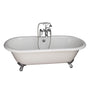 Barclay - Tub Kit 61'',CI Double Roll Top Filler,Supplies,Drain-Chrome - Polished Chrome