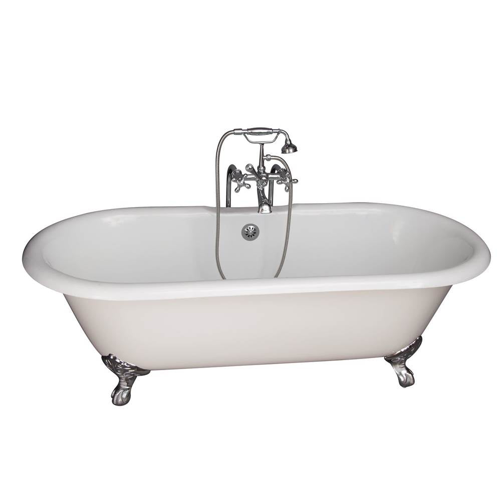 Barclay - Tub Kit 61'',CI Double Roll Top Filler,Supplies,Drain-Chrome - Polished Chrome