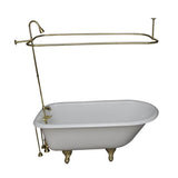 Barclay - Tub Kit 60'' CI Roll Top,Shower Unit, Supplies, Drain-PB - Polished Brass