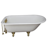 Barclay - Tub Kit 60'' CI Roll Top, Tub Filler, Supplies, Drain-PB - Polished Brass