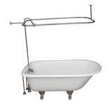 Barclay - Tub Kit 60'' CI Roll Top,Shower Unit, Supplies, Drain-PN - Polished Nickel