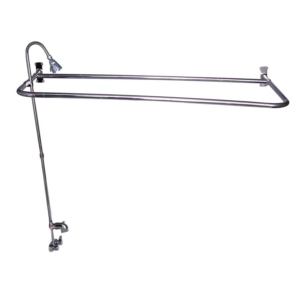 Tub Kit 60'' CI Roll Top,Shower Unit, Supplies, Drain-PB