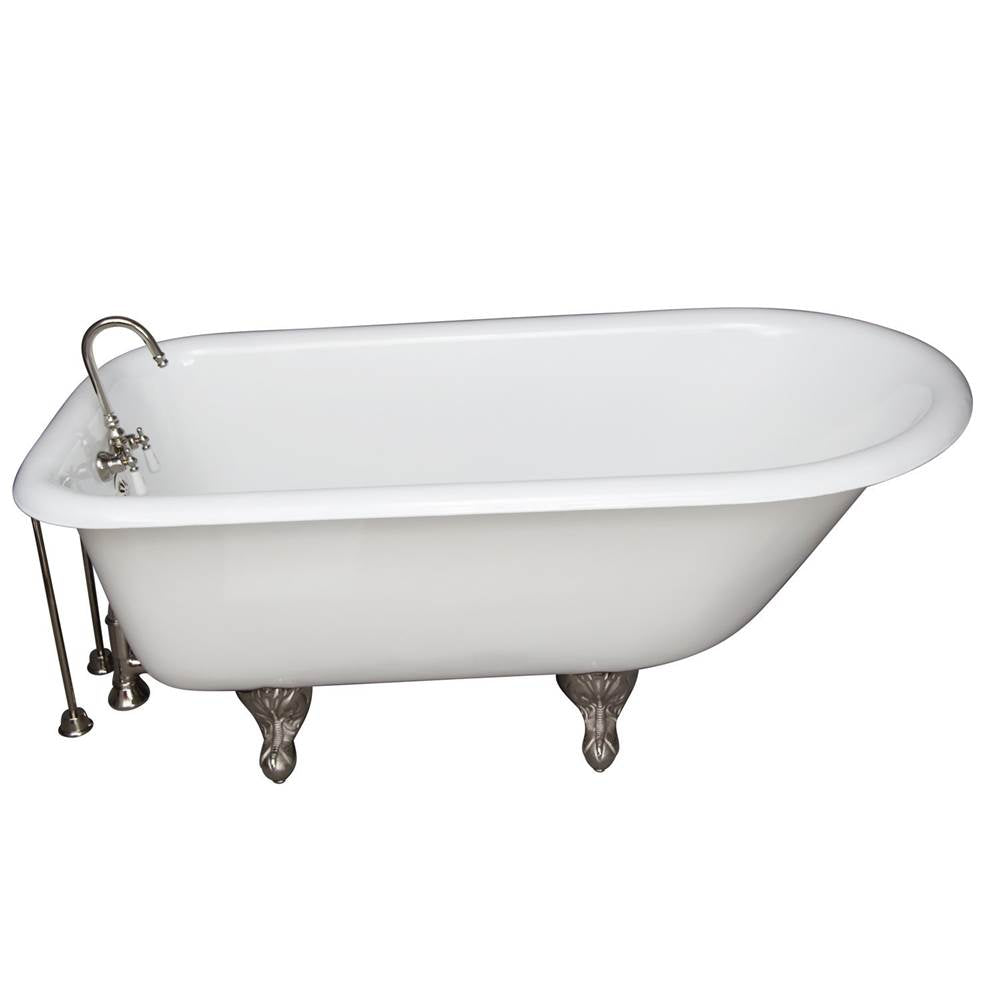 Barclay - Tub Kit 60'' CI Roll Top, Tub Filler, Supplies, Drain-PN - Polished Nickel