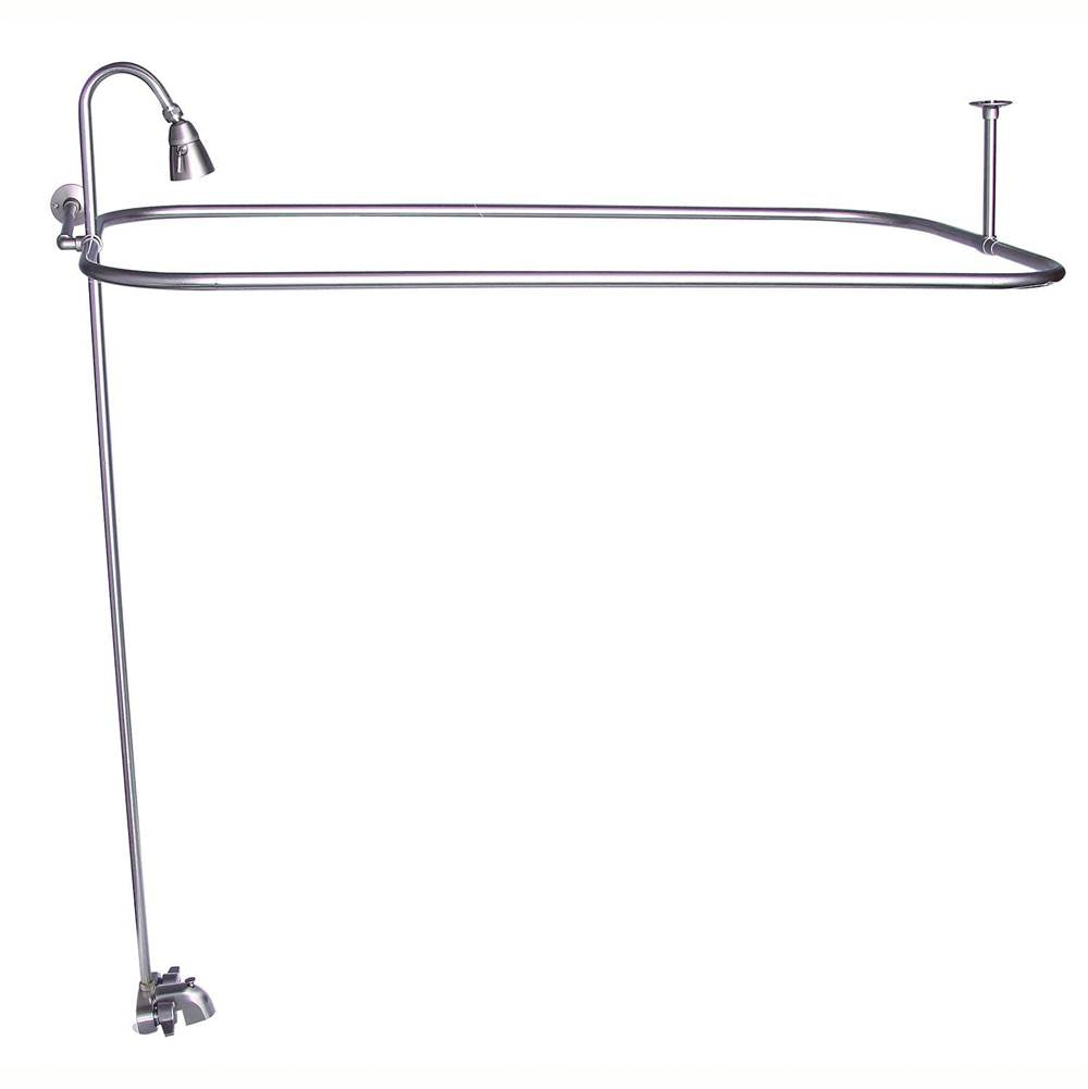 Tub Kit 60'' CI Roll Top,Shower Unit, Supplies, Drain-BN