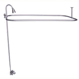 Tub Kit 60'' CI Roll Top,Shower Unit, Supplies, Drain-BN
