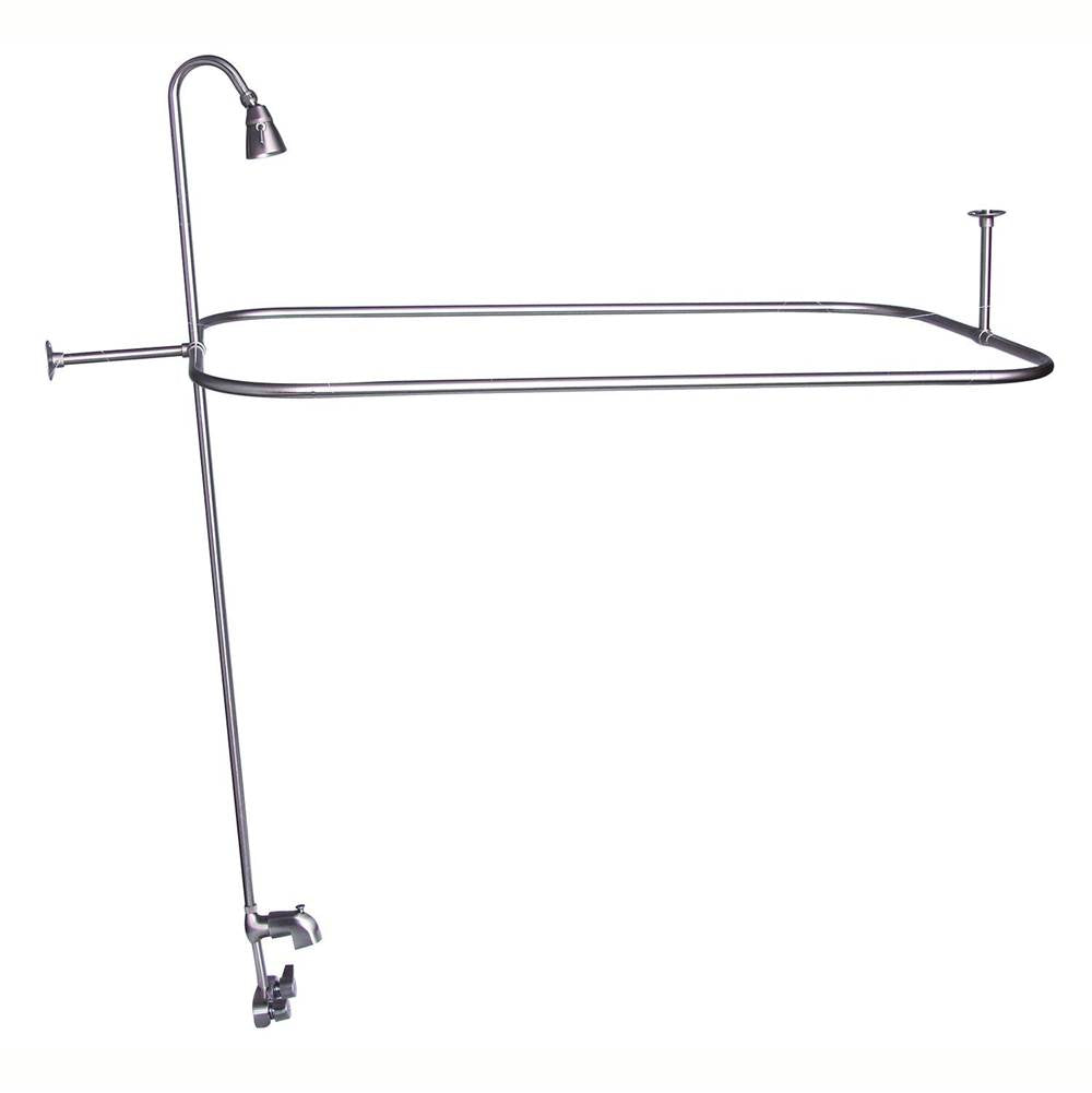 Tub Kit 60'' CI Roll Top,Shower Unit, Supplies, Drain-BN